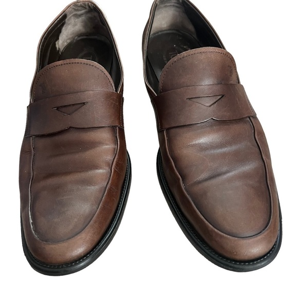 Tod’s Mens Smooth Leather Slip On Penny Loafers Brown US 10 EUC $695 - Picture 5 of 14